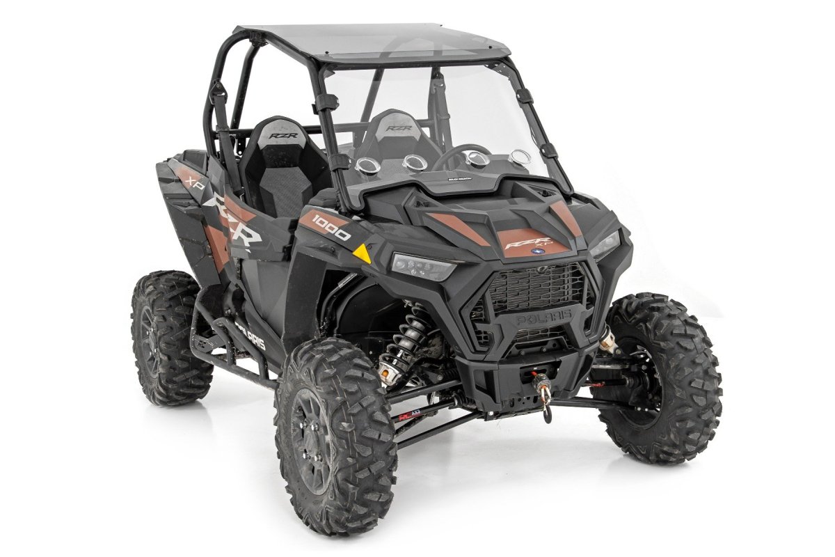 Polaris RZR XP 1000 Premium Full Windshield - Rough Country - Scratch Resistant, Vented - '20-'23